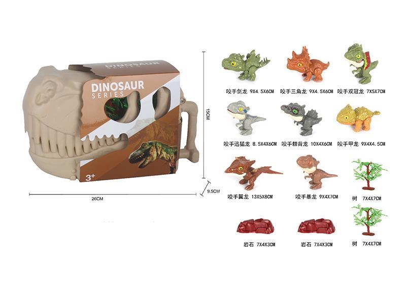 Dinosaur Biting Finger Toy Dinosaur Head Storage Box Set 12pcs