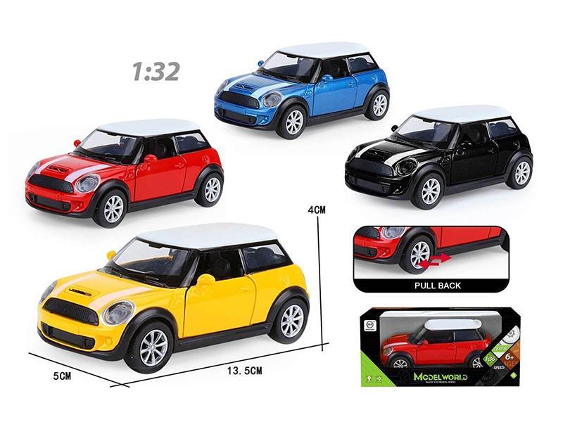 (No Roof)1:32 Alloy Car Model Mini Bmw Alloy Rebound Sports Car, The Door Can Be Opened