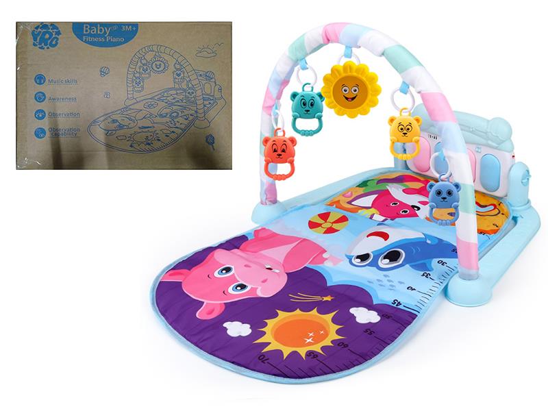 Beach Animal Theme Baby Pedal Piano Fitness Blanket(Blue)