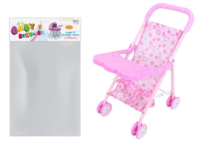 Pink Baby Stroller With Dinner Plate