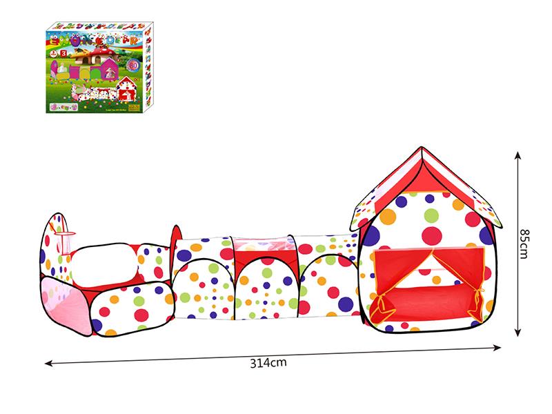Children's 3 In 1 Play Tent + 80 Balls