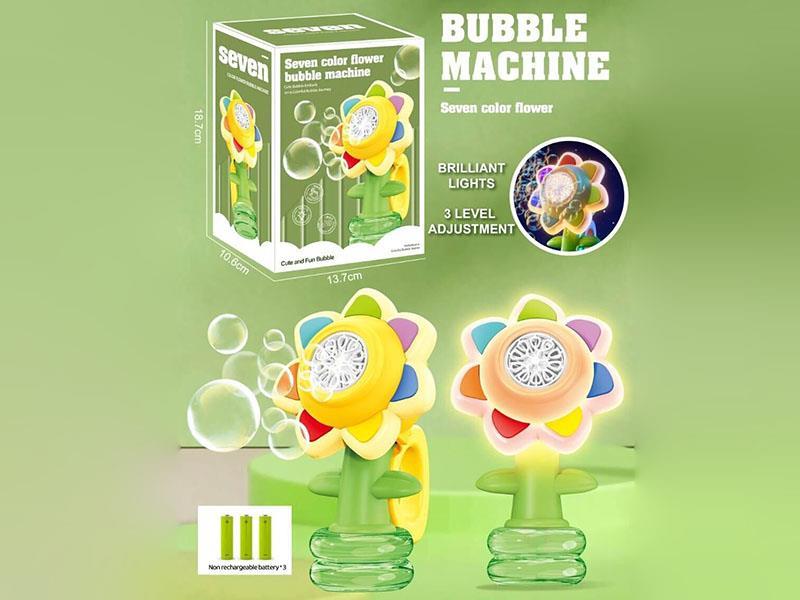Seven Color Flower Bubble Machine