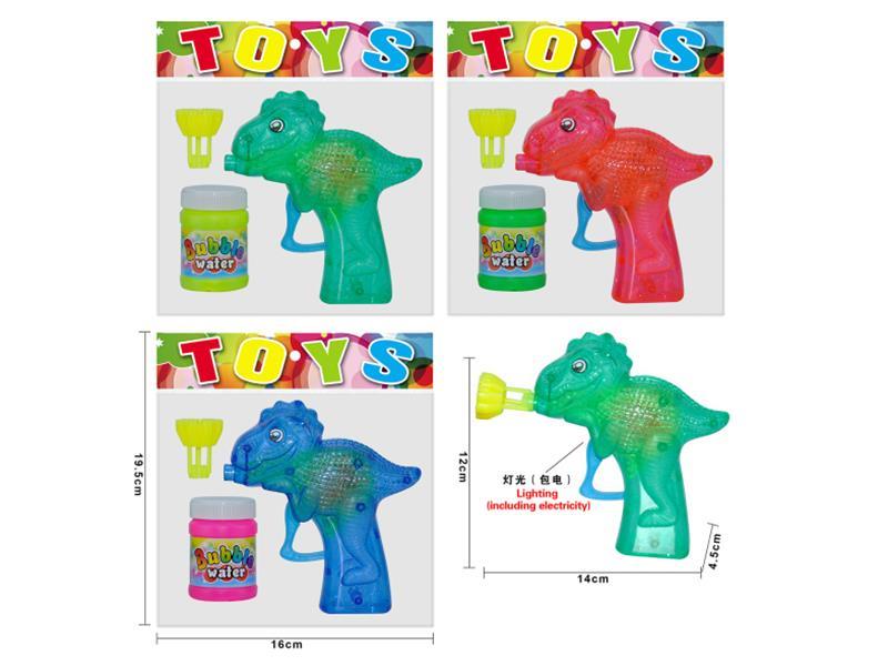 Transparent Dinosaur Bubble Gun With Light