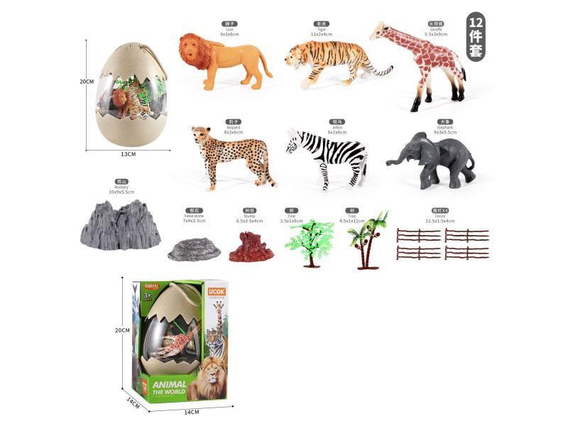 A 12-Piece Wildlife Scene Set