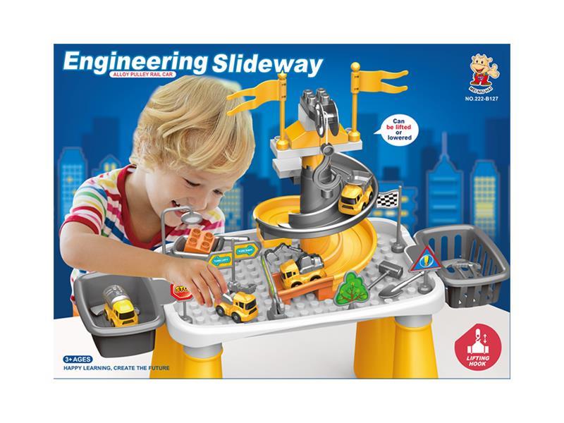 Alloy Pulley Car Track Building Block Table