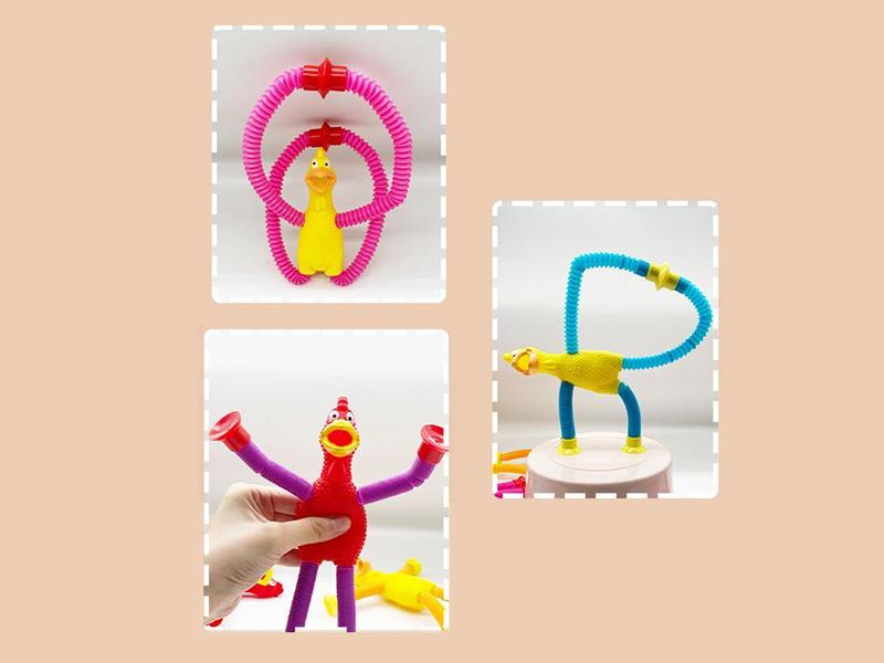 Telescopic Tube Screaming Chicken Toy