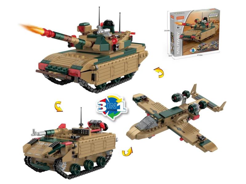 Puzzle Building Blocks/Small Pieces/Military 3 Transform Into 1/340Pcs