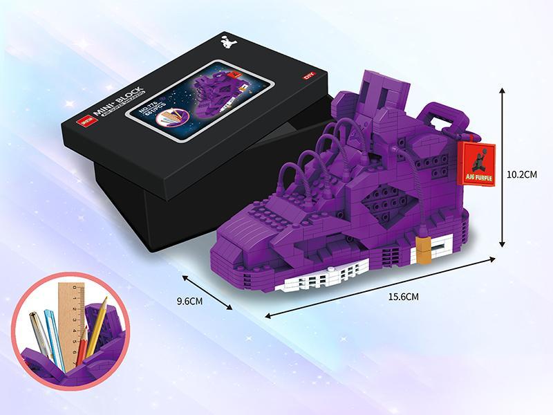 (MINI+Building Blocks ) Purple AJ6 Sports Shoe Pen Holder 681PCS