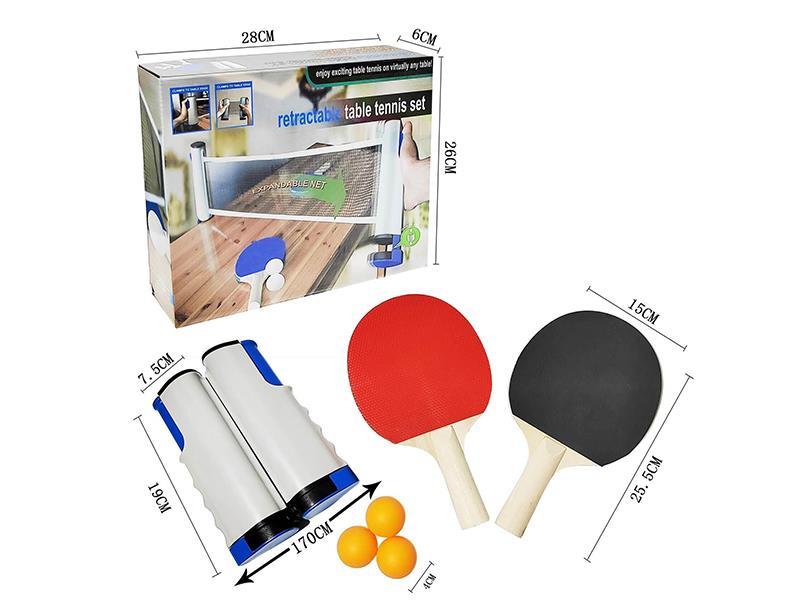 Table Tennis Racket With Telescopic Mesh Frame Set