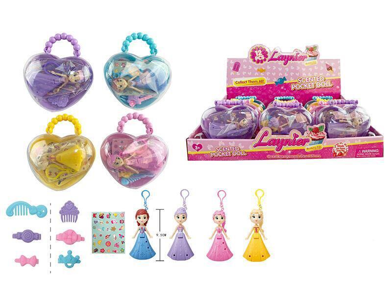 Peach Heart Bag 3.5" Fragrant Little Princess With Lights(12PCS)