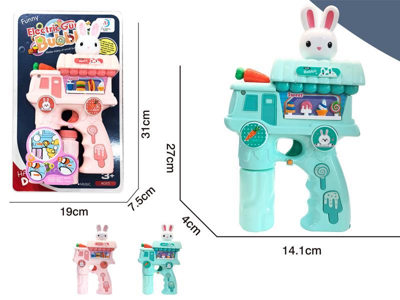 B/O Cute Rabbit Dessert Car Bubble Gun With Light And Music