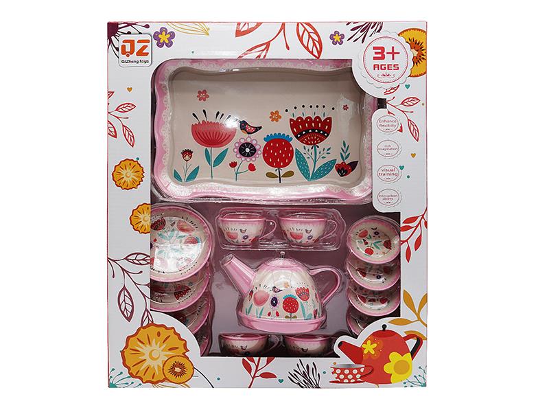 Tinplate Tea Set - Pink
