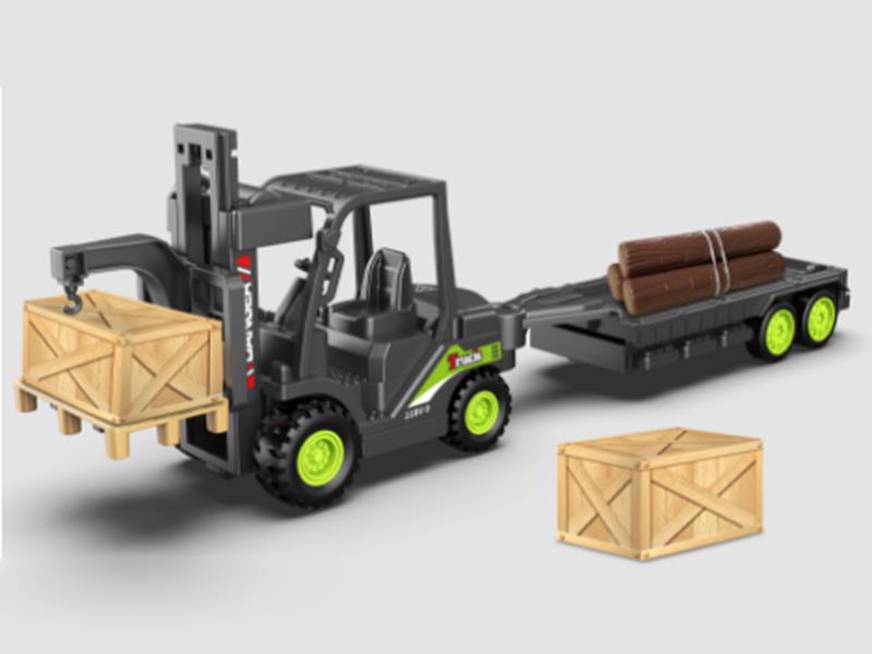 1:55 Friction Alloy Forklift Trailer - Black Gold Edition