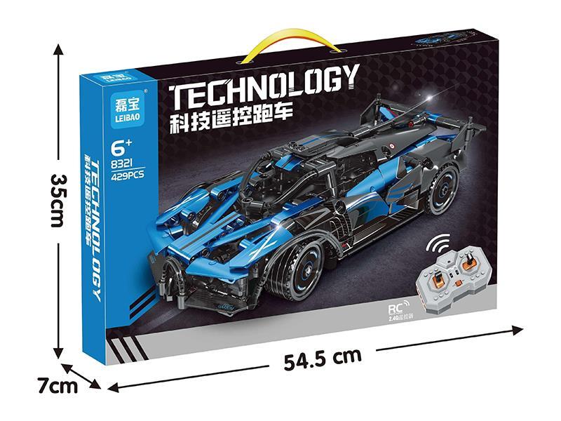 1:18 2.4G Remote Control Sports Car Small Particle Building Blocks 429pcs