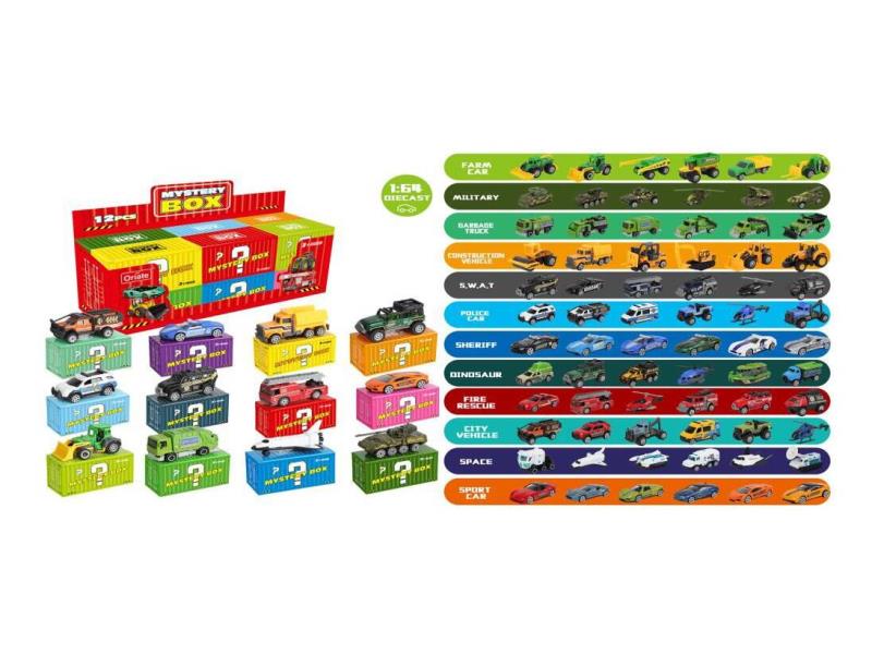 1:64 Sliding Alloy Car Blind Box Set
