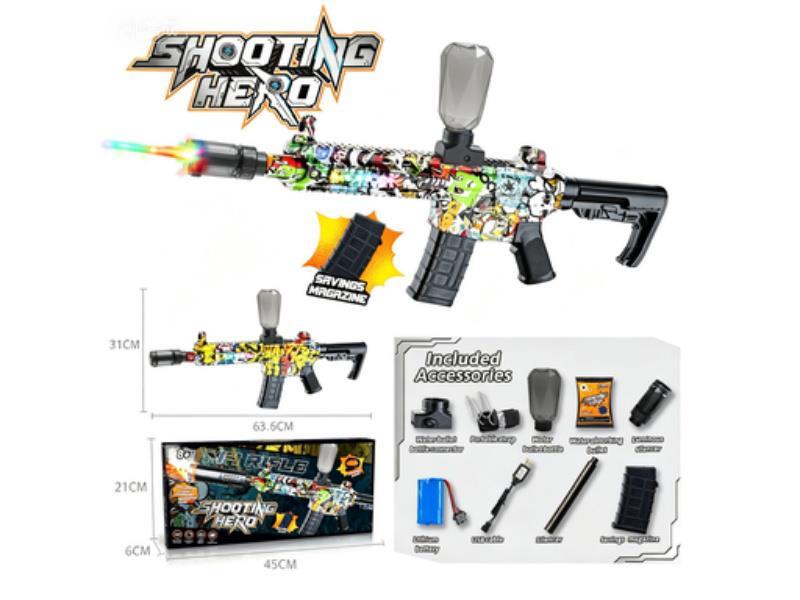Medium M4 Viper Electric Water Bullet Gun [Running Light + Spray Fire Version] High-Speed Continuous Firing Version