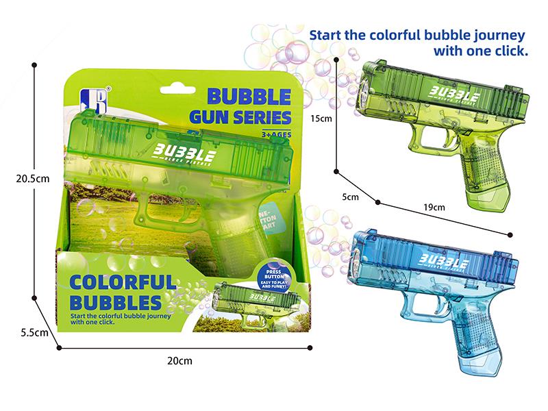 Transparent Fully Automatic 6 Holes Glock Bubble Gun With Lights