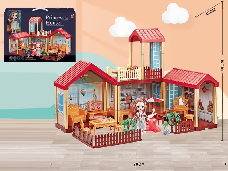 Self Decorated Villa+6 Inch Doll+Scooter