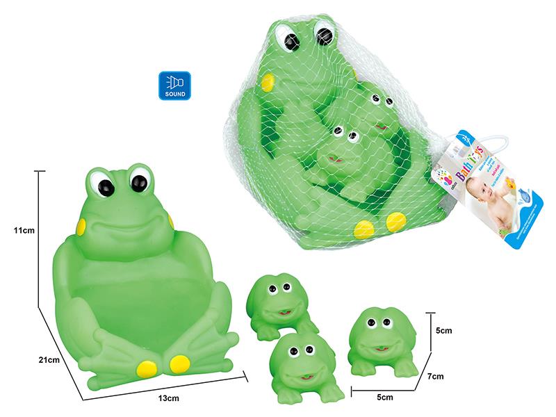 Cute Frog Kids Bath Toy Set