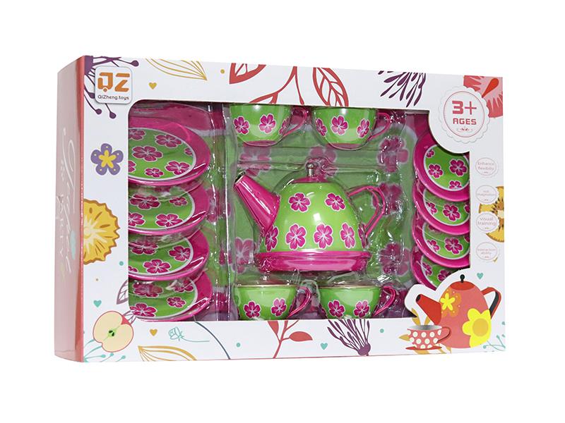 Tinplate Tea Set - Flower Pattern