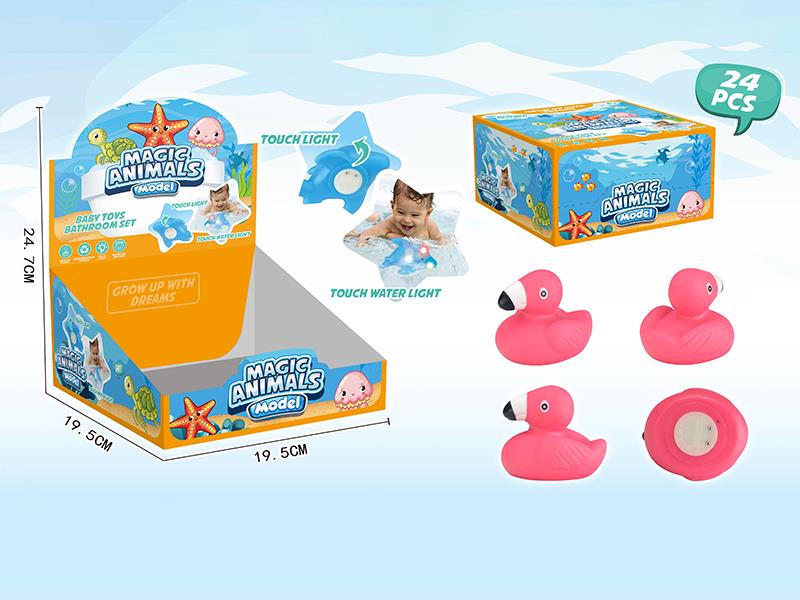 Baby Bathroom Toys Touch Water Light - Flamingo 24pcs