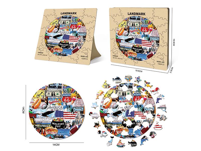 100pcs Wooden Puzzle - Landmark