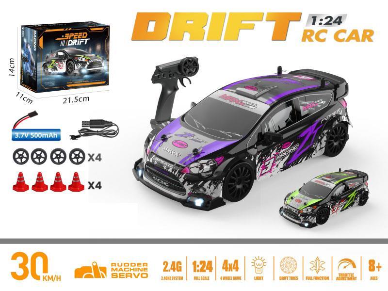 1:24 Full Scale Drift Car Ford Remote Control - Purple/Green
