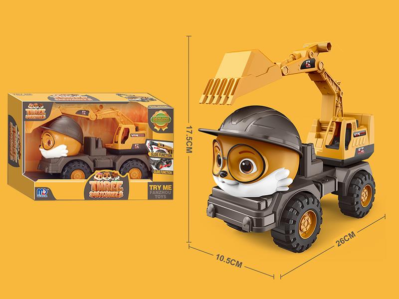 Middle Size Three Squirrel Slide Engineering Truck