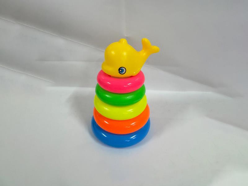 Dolphin Rainbow Tower Jenga Loop 5 Layers