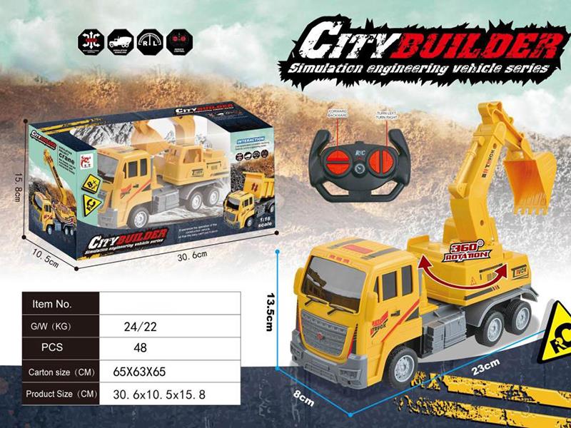 4-Channel Remote Control Excavator(Not Included Batteries)