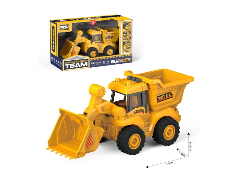1:18 Friction Engineering Truck With Sound And Lights - Bulldozer