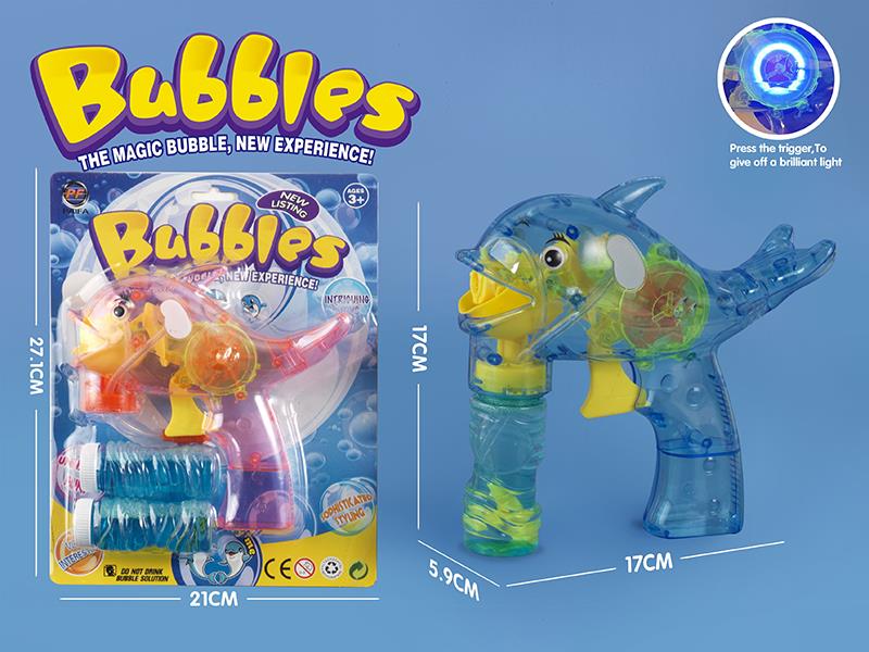 Dolphin Manual Bubble Gun With Lights(2 Colors)