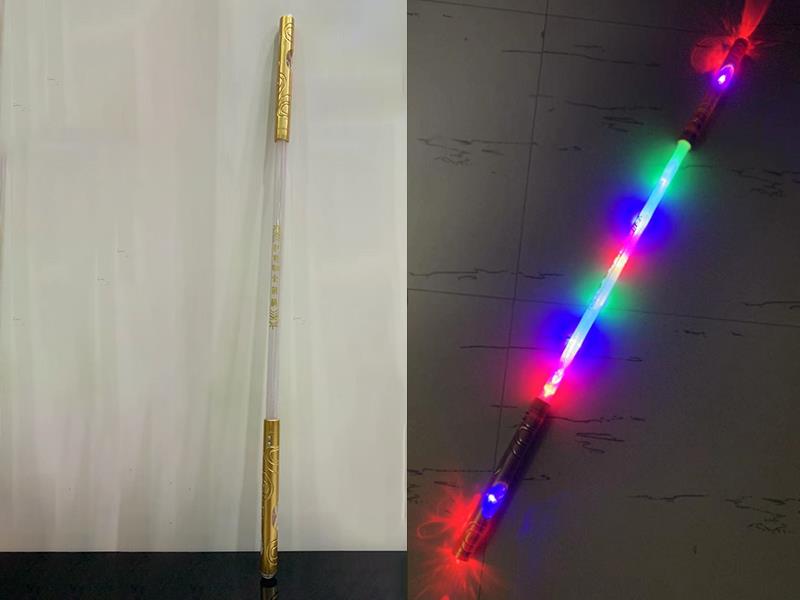Golden Cudgel Flash Stick With 12 Lights, Sound, Dual Switch
