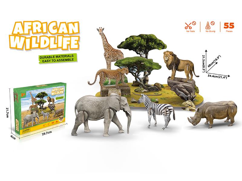 African Wildlife 3D Puzzle(55PCS)