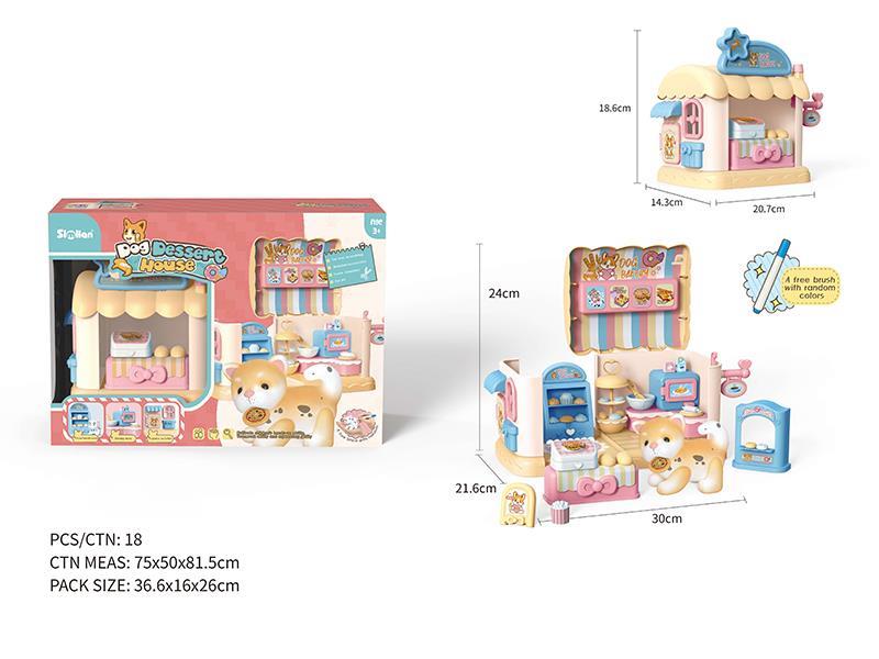 Puppy Dessert House(DIY Painting, With 1 Brush)