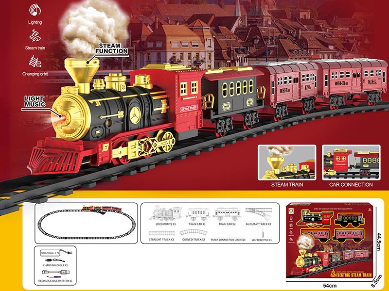Simulated Retro Train Model Electric Steam Train Track(Charging)