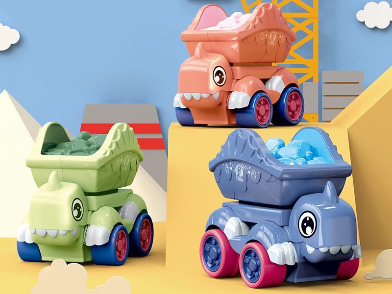 9pcs Friction Dinosaur Cement Tank Engineering Truck