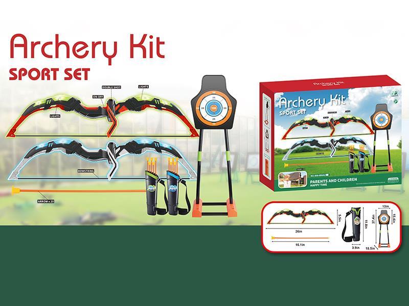 2 Bow With Lights + 20 Arrow + 2 Quiver + Mobile Target