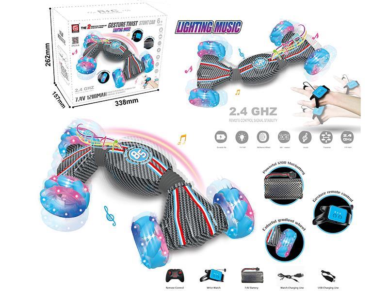 Dual Modes Gesture Sensing Twist Stunt Car With Light ANd Music