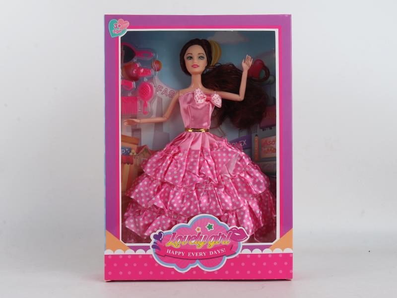 11.5 Inch Solid Articulated Doll+Comb Mirror