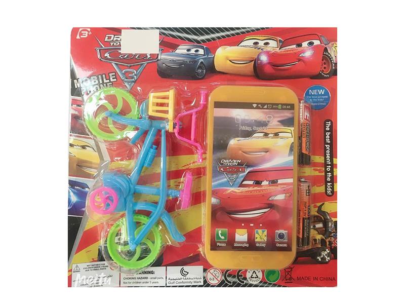 Cars Mobile Phone + Bicycle Toy + Batteries