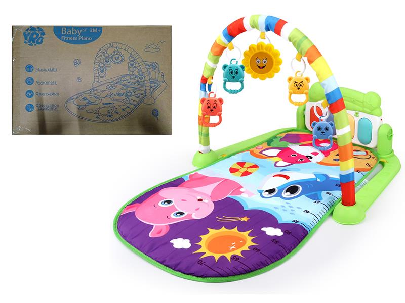 Beach Animal Theme Baby Pedal Piano Fitness Blanket(Cyan)