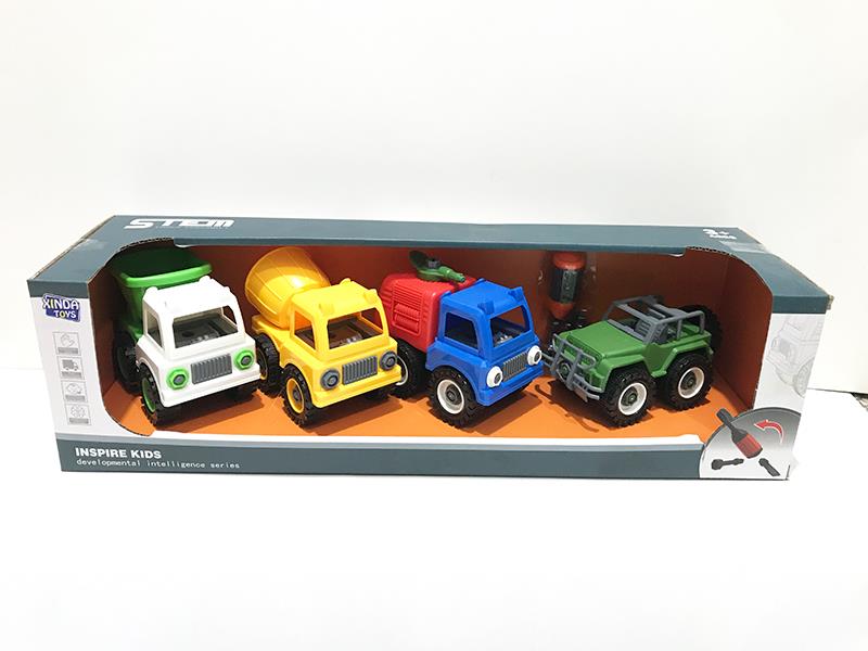DIY Assembly Engineering Truck Series(4 Cars)