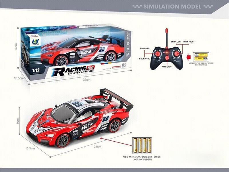27MHz 1:12 Four-Way PVC Shell Remote Control Racing Car (Without Power Included)