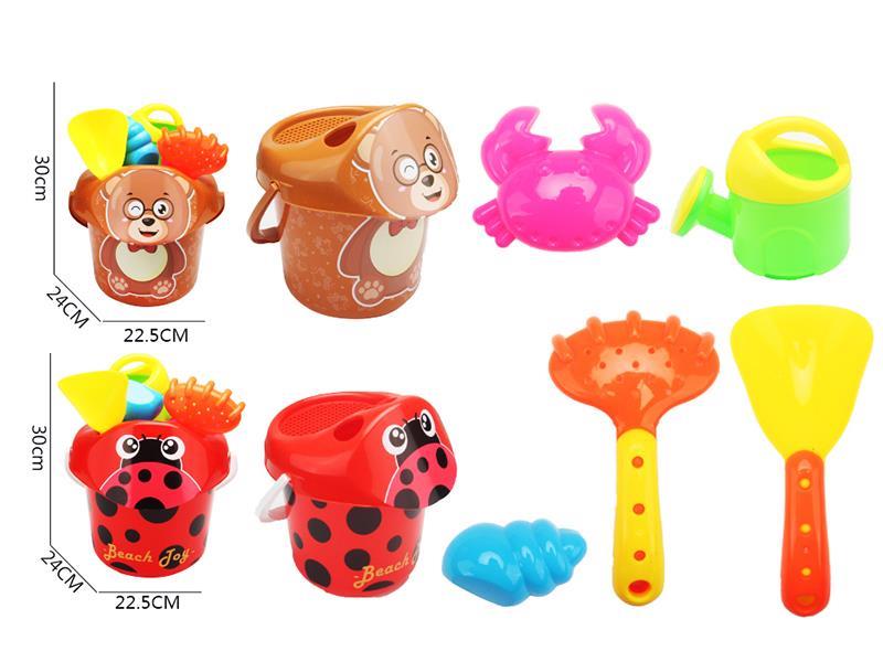 Ladybug/Bear Beach Bucket Set 6PCS