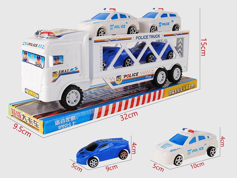 Friction Trailer + 4 Cars