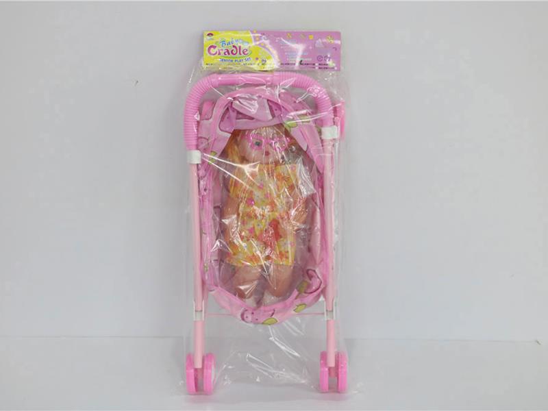 Iron Baby Stroller Toy + Doll