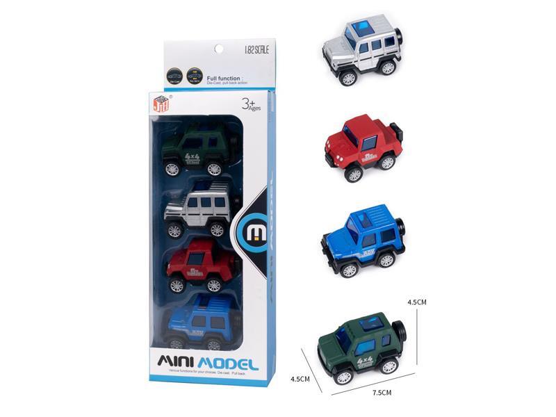 4PCS Alloy Pull Back Off-Road Vehicle