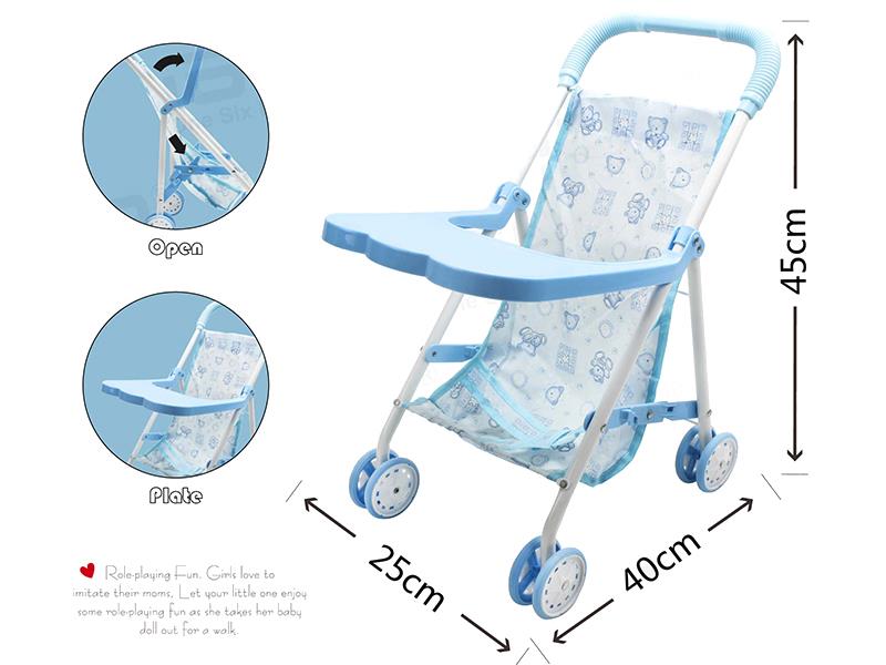 Baby Stroller (Blue) With Dinner Plate