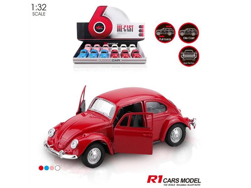 1:32 Pull Back Alloy Volkswagen Beetle(2 Doors Can Open)12PCS